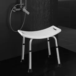 Kibath Banquette carrée avec finition BLANC mat en ABS* Siège De Douche
