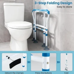 Giantex Barre appui pour toilettes pour personnes âgées avec hauteur largeur sangle réglables pour personnes âgées handicapées* Barre D'Appui