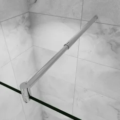 AICA Sanitaire Barre cylindrique stabilisatrice 70-120 cm alu chrome - Verre 6-10 mm