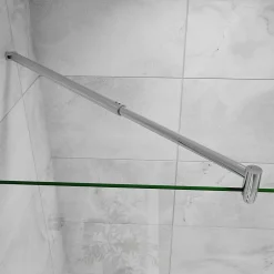 AICA Sanitaire Barre cylindrique stabilisatrice 70-120 cm alu chrome - Verre 6-10 mm