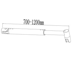 AICA Sanitaire Barre cylindrique stabilisatrice 70-120 cm alu chrome - Verre 6-10 mm