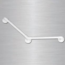AKW Barre d'appui blanche haute résistance lisse coudée 135 degrés Série 11900 - Barre de maintien - 300 x 300 mm - Blanc* Siège De Douche