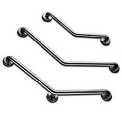 AKW Barre d'appui coudée 135 degrés verticale ou horizontale en inox poli - 2 points de fixation