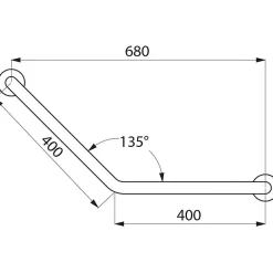 Delabie Barre d'appui coudée inox - Diamètre 32 mm -