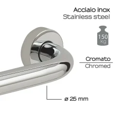 Kiamami Valentina Barre D'appui De Sécurité Pour Salle De Bain 30Cm En Acier Chromé* Barre D'Appui