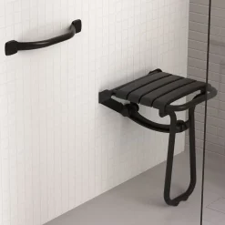 Godonnier Barre d'appui droite en acier noir mat Essentiels Plus 69,3 cm* Barre D'Appui