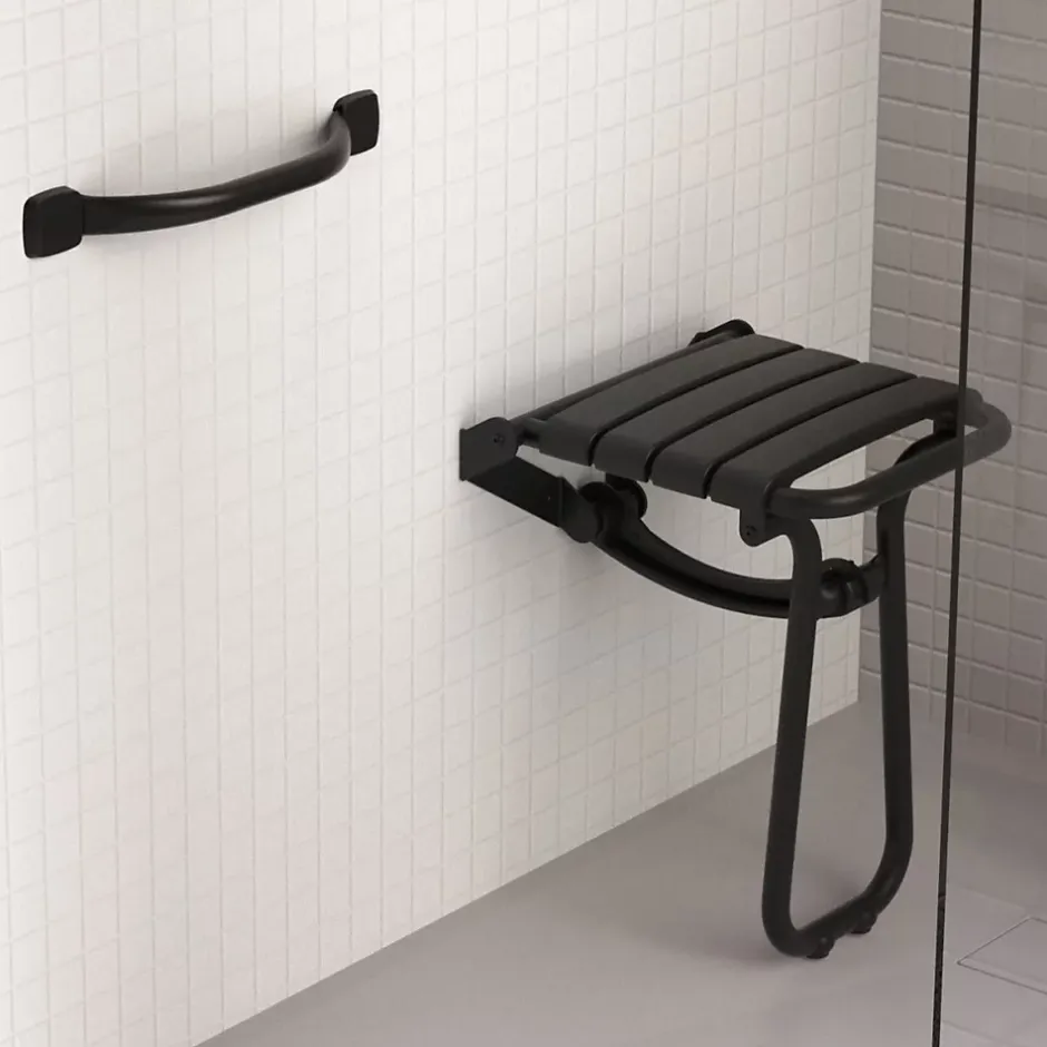 Godonnier Barre d'appui droite en acier noir mat Essentiels Plus 69,3 cm* Barre D'Appui