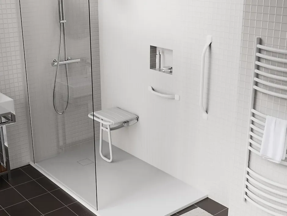 Godonnier Barre d'appui droite en acier blanc mat Essentiels Plus 69,3 cm* Barre D'Appui