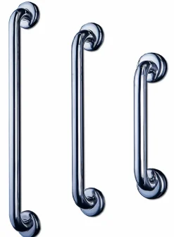 AKW Barre d'appui droite en acier inoxydable - Longueur 450 mm - INOX POLI