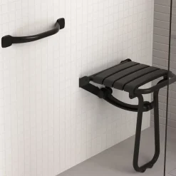 Godonnier Barre d'appui droite en acier noir mat Essentiels Plus 42,3 cm