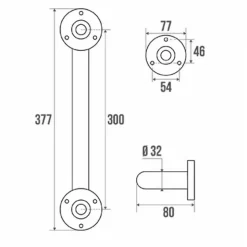 Pellet Barre d'appui droite Inox poli brillant 30cm* Barre D'Appui