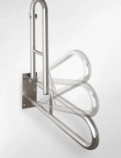 Bemeta Barre d'appui relevable en forme U HELP en acier inoxydable-81,3x25x10cm--