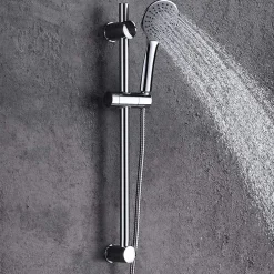 Kibath Barre de douche avec équipement TREN de 65,5 cm, finition chrome poli, en laiton* Pommeau De Douche, Flexible Et Barre De Douche