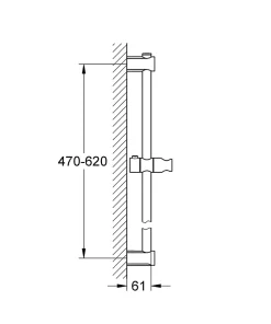 Grohe Barre de douche avec support douchette réglable 62 cm chrome Vitalio* Pommeau De Douche, Flexible Et Barre De Douche