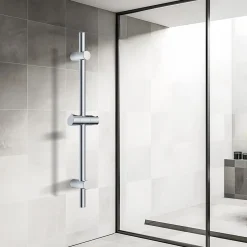 Todot Barre de douche 70cm en Acier Inoxydable Chromé avec Fixations ajustables* Colonne De Douche Sans Robinetterie