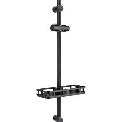 Auralum Max Barre de Douche en inox 70 cm avec Support de Pommeau de Douche, fixations murales réglables, Noir* Robinet De Baignoire