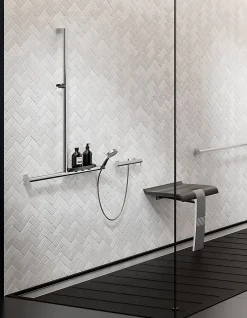 Godonnier Barre de douche et support de douchette finition alu* Pommeau De Douche, Flexible Et Barre De Douche