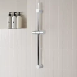 GoodHome Barre de douche réglable chrome Cavally