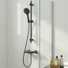 GoodHome Barre de douche réglable Cavally noir