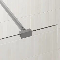 Aurlane Barre de Fixation Chromée Recoupable pour Paroi de Douche - Longueur 100 cm