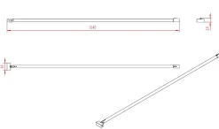 Aurlane Barre de Fixation Chromée Recoupable pour Paroi de Douche - Longueur 100 cm