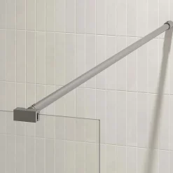 Aurlane Barre de Fixation Chromée Recoupable pour Paroi de Douche - Longueur 100 cm