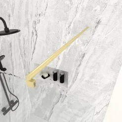 Aurlane Barre de fixation murale OR DORE BROSSE réglable de 70 à 100cm pour paroi de douche FREEDOM 2 GOLD* Paroi De Douche