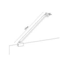 GoodHome Barre de fixation/stabilisation pour paroi de douche L.70 cm, alu noir, Ledava