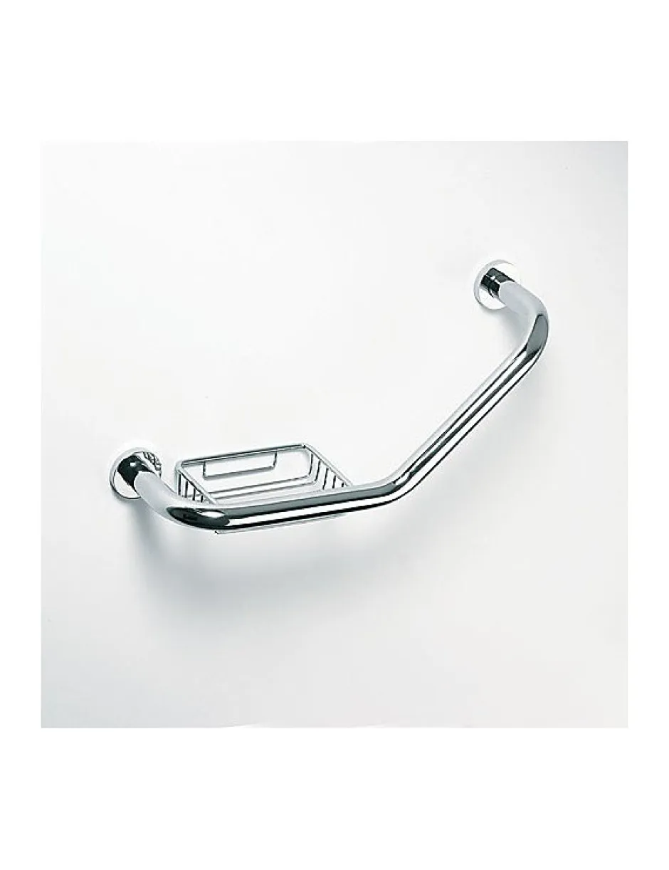 Bemeta Barre de maintien coudée OMEGA avec porte savon 40x25x13cm