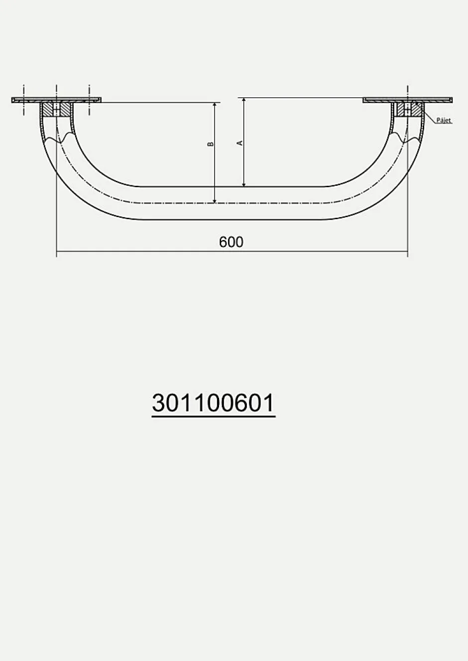 Bemeta Barre de maintien de douche HELP en acier inoxydable-68x8x10,6cm--* Barre D'Appui