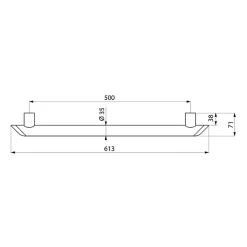 Delabie Barre de maintien droite - Be-Line - - 500 mm - Diamètre 35