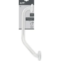MSV Barre de redressement ou d'appui coudée Acier 54x13,5x10cm Blanc* Barre D'Appui