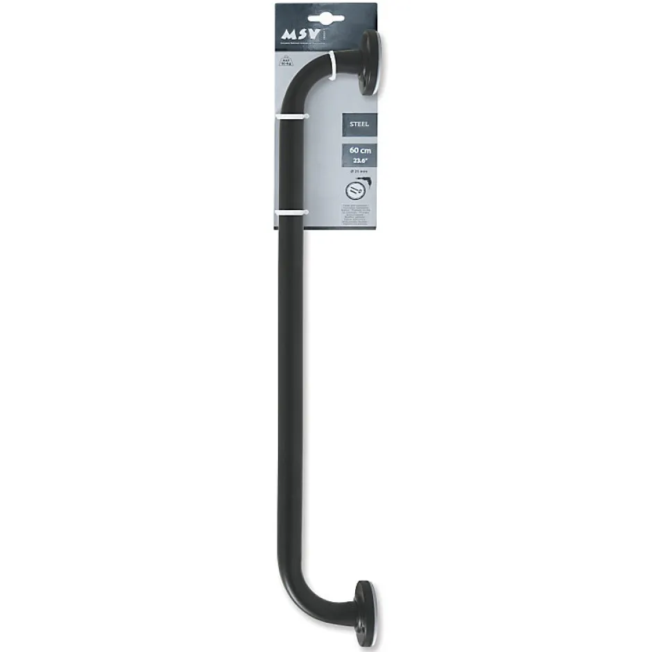 MSV Barre de redressement ou d'appui Acier 60cm Noir mat