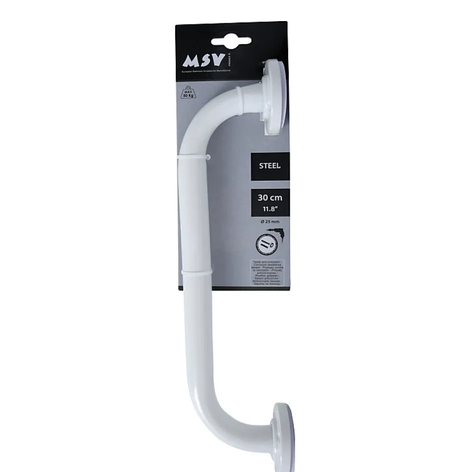 MSV Barre de redressement ou d'appui Acier 30cm Blanc