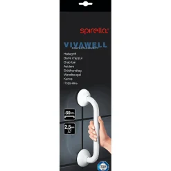 Spirella Barre de redressement ou d'appui ECO Acier Inox 30cm Blanc