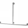Sanindusa Barre de relèvement et appui droite en T horizontal 1 remontée PMR normes handicapé NewWCCare inox brossé* Barre D'Appui