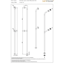 Sanindusa Barre de relèvement et appui WC fixations sol et mur PMR normes handicapé NewWCCare blanche