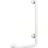 Sanindusa Barre de relèvement et appui en angle à droite coudée à 90 PMR normes handicapé NewWCCare blanche* Barre D'Appui