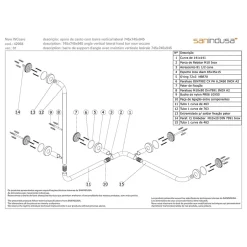 Sanindusa Barre de relèvement et appui en angle horizontal et vertical PMR normes handicapé NewWCCare inox brossé