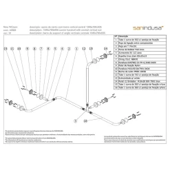 Sanindusa Barre de relèvement et appui en angle horizontal 1 remontée PMR normes handicapé NewWCCare inox brossé