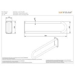 Sanindusa Barre de relèvement et appui WC murale en U PMR normes handicapé NewWCCare inox brossé* Barre D'Appui