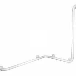 Sanindusa Barre de relèvement et appui coudée à 90 en angle à droite coudée à 90 PMR normes handicapé NewWCCare blanche