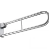 Sanindusa Barre de relèvement et appui WC murale en U rabattable PMR normes handicapé NewWCCare 80 inox brossé