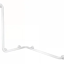Sanindusa Barre de relèvement et appui coudée à 90 en angle à gauche coudée à 90 PMR normes handicapé NewWCCare blanche* Barre D'Appui