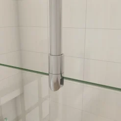 AICA Sanitaire Barre de stabilisation et fixation plafond pour paroi de douche - L 90-150cm - alu chrome - pour des verres de 6-10 mm