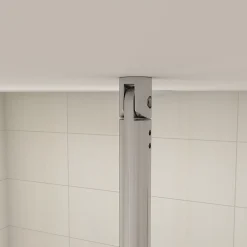 AICA Sanitaire Barre de stabilisation et fixation plafond pour paroi de douche - L 90-150cm - alu chrome - pour des verres de 6-10 mm