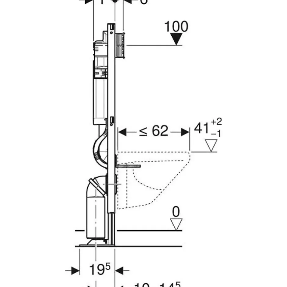 Geberit Bati support WC Duofix autoportant sigma 112 cm