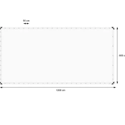 ECD Germany Bâche de couverture étanche protection en PE avec oeillets 6x12 m 260g/m² blanc* Etendoir À Linge