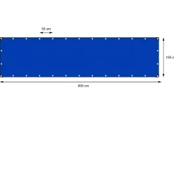 ECD Germany Bâche de couverture étanche protection en PE avec oeillets 1,5x6 m 180 g/m² bleu