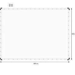 ECD Germany Bâche de couverture étanche protection en PE avec oeillets 6x8 m 260g/m² blanc